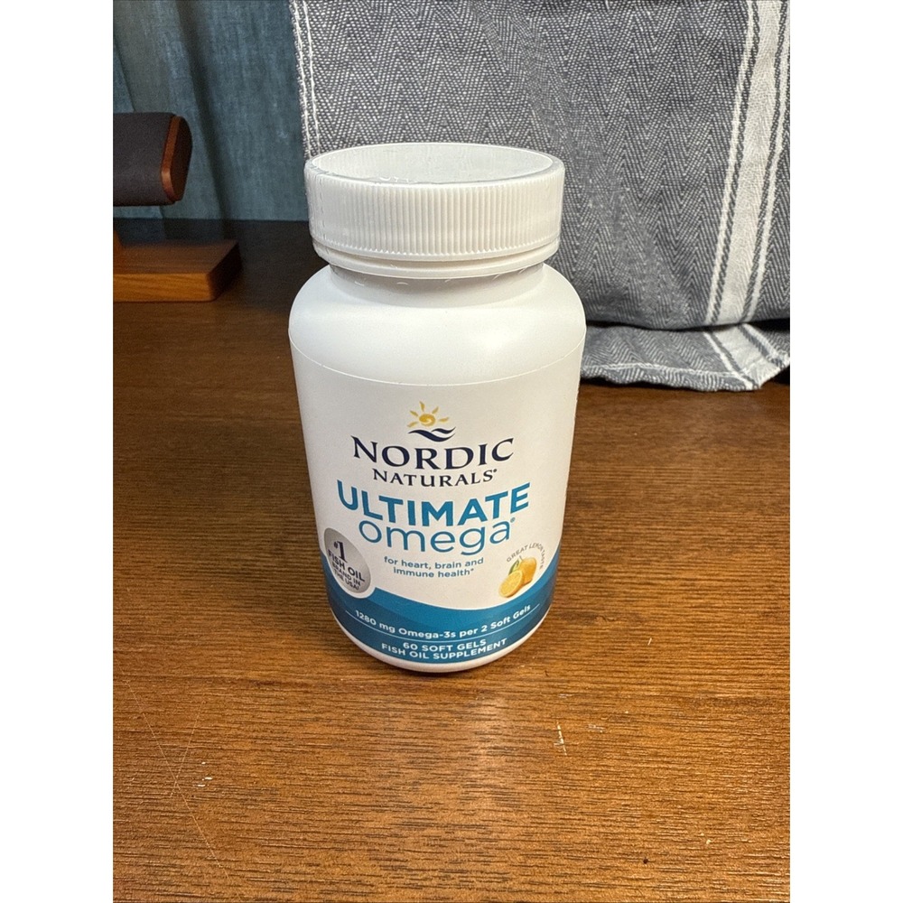 Nordic Naturals Ultimate Omega 1280 mg Lemon 60 Softgels,  Exp-02/2027